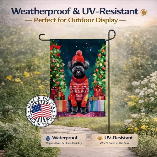 Vista 6 de Caroline's Treasures DAC3321GF Bandera de Jardín Navideña de Affenpinscher Bandera de Buzón Bandera Decorativa de Patio Banner Exterior Arte