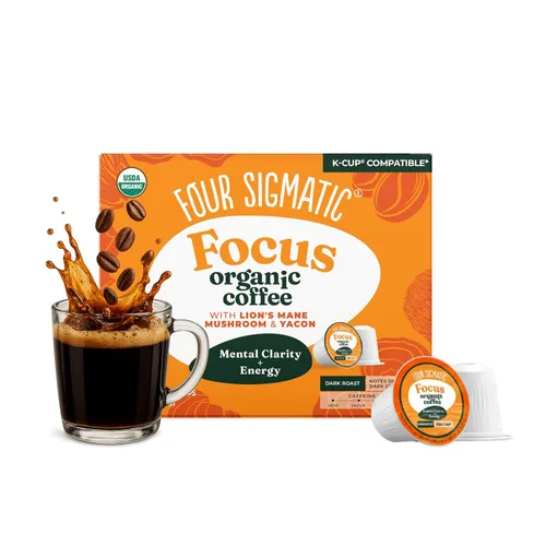 Vista 20 de Four Sigmatic Adaptogen Coffee K-Cups Café molido orgánico de tostado medio con Ashwagandha, Eleuthero, Chaga y Tulsi Apoyo inmunológico