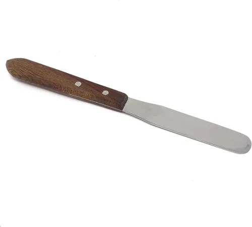 Vista 11 de A2Z SCILAB Cuchillo de mantequilla con mango de madera, espátula de glaseado para pasteles, herramienta de decoración de pastelería, acero