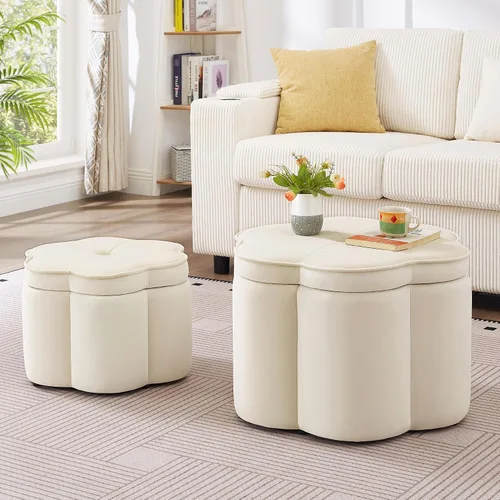 Vista 8 de Otomana redonda con patas de metal negro, reposapiés de 22.05 pulgadas de ancho, reposapiés tapizado para sala de estar, dormitorio, entrada