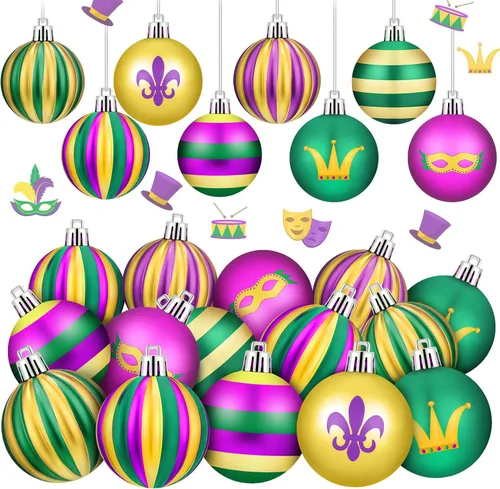 Vista 7 de Libima 40 adornos para árbol del día de San Patricio, decoración colgante del día de San Patricio, bolas de trébol irlandés, decoraciones