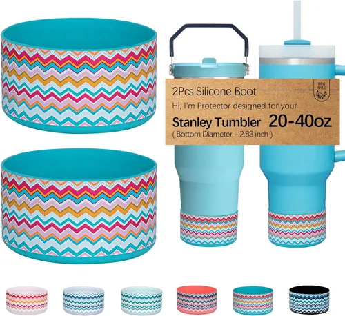 Vista 11 de WK IEASON 2 Piezas Protector de Base Tipo Bota para Vaso Stanley Quencher Adventure 40oz y Stanley IceFlow 20oz 30oz y Compatible con Botella de 3D