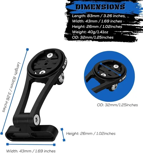 Vista 3 de corki Cycles - Soporte de bicicleta para computadora con ángulo ajustable en ángulo hacia fuera, compatible con Garmin Wahoo Bryton Cateye