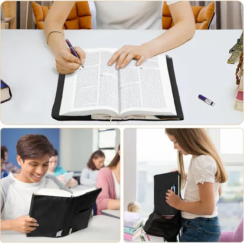 Vista 7 de Fundas de libro de lienzo, protector de libro lavable, funda de libro para novelas de tapa blanda, funda de libro ajustable para tapa dura