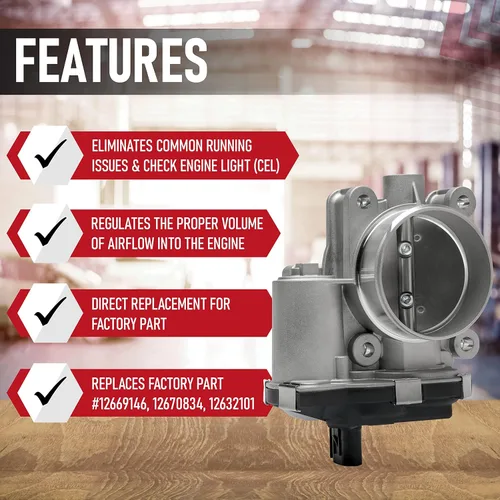Vista 2 de Conjunto de cuerpo del acelerador de inyección de combustible con sensor. Compatible con Buick, Chevy, GMC - Lacrosse, Regal, Verano, Captiva