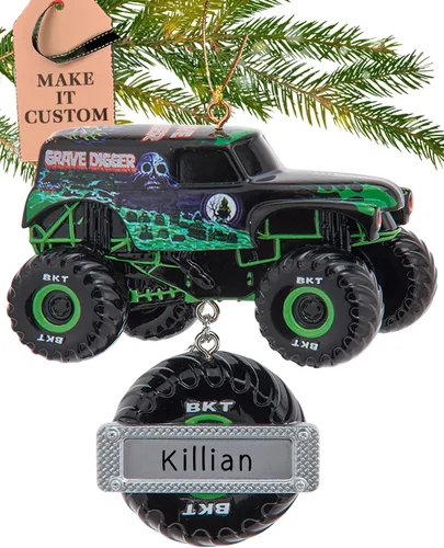Vista 10 de Adorno personalizado de camión monstruo 2025 Personalización gratuita en 24 horas Adornos navideños para niños para árbol Recuerdo de vehículo