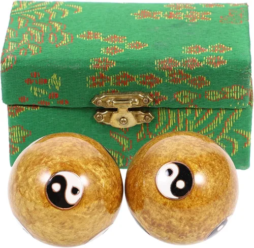 Vista 8 de Healifty 1 set Baoding Masaje de manos Esmalte Suave para Alivio y Salud de las Articulaciones para Ejercicio de Mano y Relajación