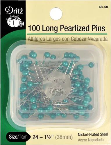 Vista 7 de Dritz 68-9 pines perlados, largos, blancos, 1-1/2 pulgadas (100 unidades)