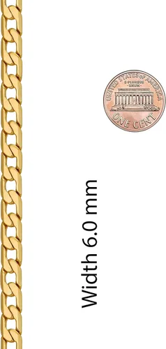 Vista 8 de LIFETIME JEWELRY Collares biselados de cadena de eslabones cubanos chapados en oro real de 24 quilates (0.118 in, 0.236 in y 0.374 in), Chapado