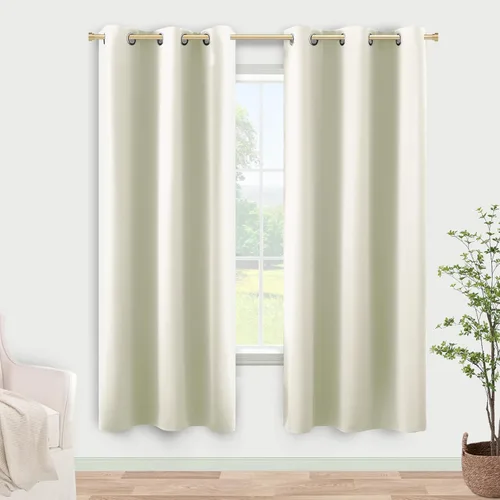 Vista 239 de KOUFALL Cortinas de Baño Aqua para Ventana, Juego de 2 Paneles Decoración Costera Cortinas Cortas Opacas para Ventana Pequeña de Cocina Puerta