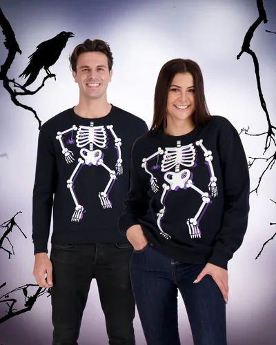 Vista 4 de Holiday Hype Sudaderas feas de Navidad para hombres, mujeres y parejas, diseños divertidos