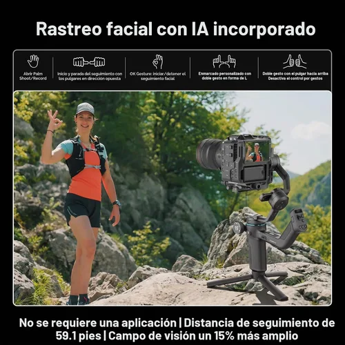 Vista 2 de FeiyuTech SCORP 2 Estabilizador de cardán para cámara DSLR y sin espejo, seguimiento integrado de Al, estabilizador de cámara de 3 ejes compatible