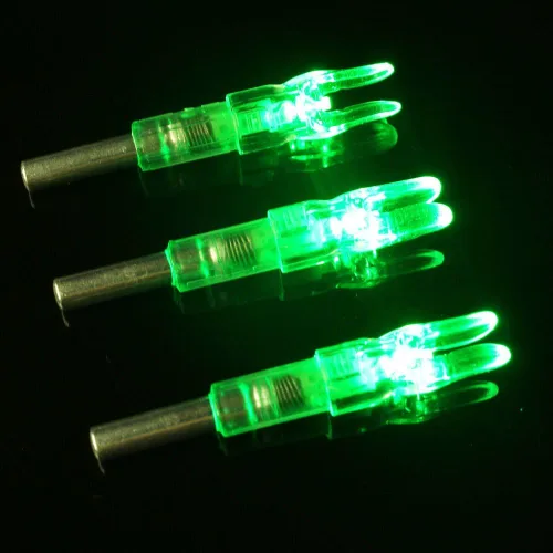 Vista 3 de 6PCS-Nuevas cerraduras iluminadas para flechas con 0.244"/6.2mm de diámetro interior Led Nocks con botón de interruptor para tiro con arco caza Verde