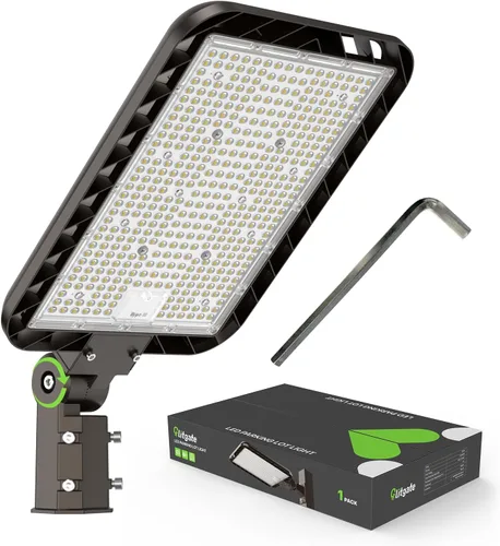 Vista 10 de Glitgate Luz LED de estacionamiento de 150 W, 22500 lm, 5000 K, montaje deslizante, iluminación de área de calle con fotocélula del atardecer al