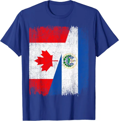 Vista 19 de Camiseta Half Canada El Salvador Flag Canadian Salvadoran Pride Roots