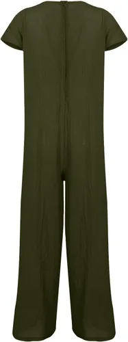 Vista 2 de Traje de verano para mujer, holgado, de algodón, lino, manga corta, sexy, cómodo, bonito jardín