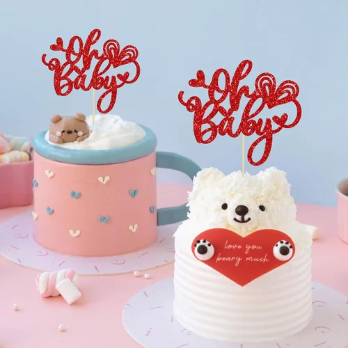 Vista 98 de Ephlyn 24 adornos para cupcakes con purpurina para el día de San Valentín, dulce amor, corazón, día de San Valentín, decoración para cupcakes