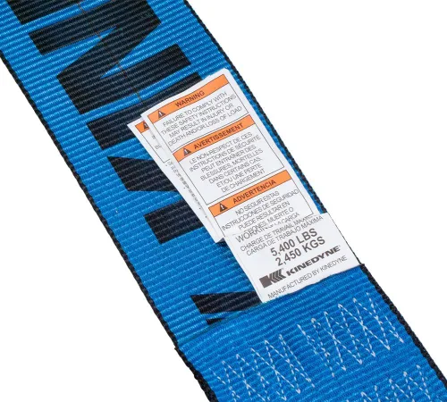 Vista 4 de Mytee Products Kinedyne Correas de Cabrestante 4" x 30' Azul Resistentes para Sujeción con Ganchos Planos WLL# 5400 lbs Control de Carga de 4