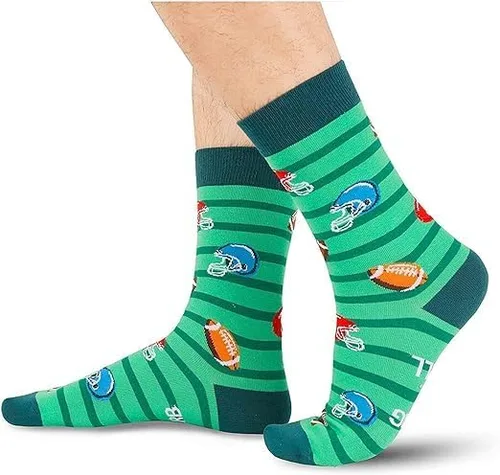 Vista 2 de Zmart Calcetines divertidos para hombre, calcetines de fútbol, béisbol, golf, carreras, automóvil, novedad, loco, deporte, regalos para hombres