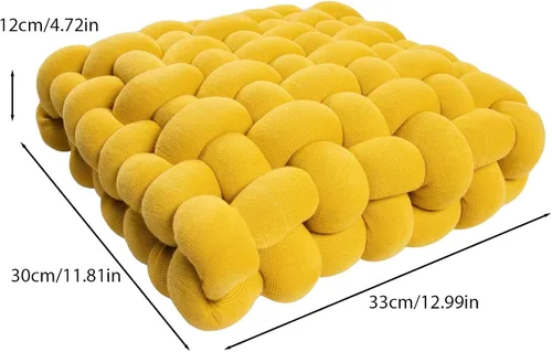 Vista 2 de Almohadillas cómodas para silla, almohada de algodón y lino, almohada de yoga de punto, cojín cuadrado de lana tejida, cojín de sofá, cojín