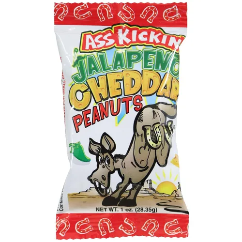 Vista 12 de ASS KICKIN' Chipotle - Cacahuetes picantes tostados con miel – Paquete de 24 unidades de 1 onza – El mejor regalo gourmet picante