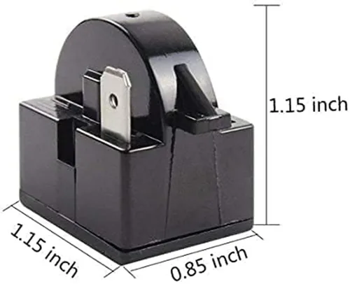 Vista 2 de Relé de arranque/arranque PTC de 4,7 ohmios 1 pin y kit de sobrecarga compatible con mini refrigeradores, refrigeradores compactos, enfriadores