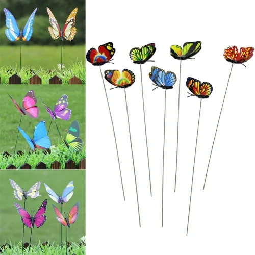 Vista 9 de NUOBESTY 12 estacas de mariposa falsas 3D para jardín, césped, patio, camino, adornos para interiores y exteriores (color al azar)