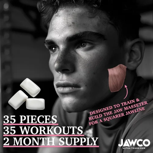 Vista 5 de JAWCKO Chicle Ultra-Resistente para Mandíbula Obtén una Mandíbula Más Fuerte y Cuadrada Chicle Duro de Entrenamiento para Mandíbula Fuerza 15X