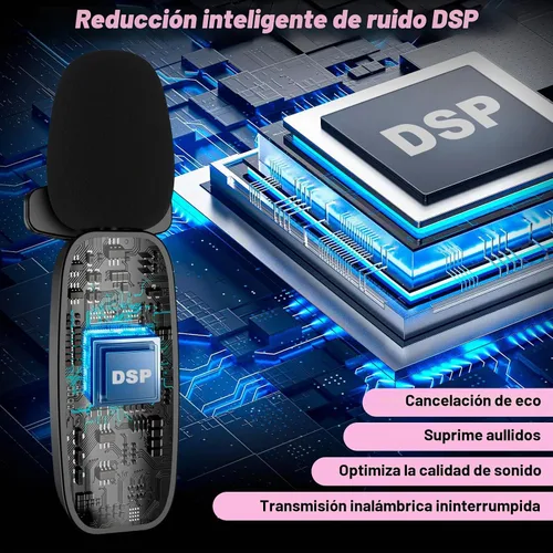 Vista 5 de TRELC Amplificador de Voz Inalámbrico con Micrófono Lavalier, Altavoz de Solapa Inalámbrico Portátil Recargable con Clip para Profesores, Reducción