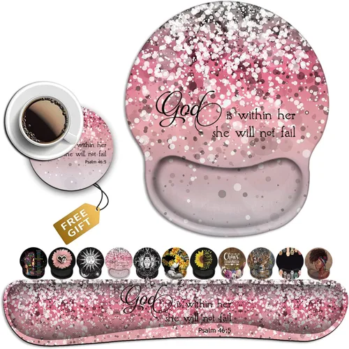 Vista 11 de Alfombrilla de mouse ergonómica con gel de soporte para muñeca, cómoda alfombrilla de mouse inalámbrica, alfombrilla de mouse para aliviar el dolor