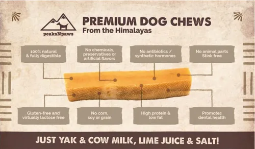 Vista 2 de peaksNpaws Yak Cheese - Masticables para perros del Himalaya, con alto contenido de proteínas, golosinas naturales para perros pequeños, sin