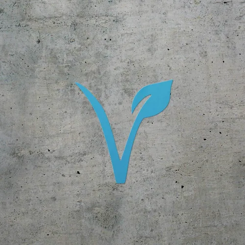 Vista 3 de ANDstic87343aBE - Adhesivos de vinilo impermeable de alta calidad con símbolo vegano y vegetariano (azul celeste) para laptop, smartphone, coche
