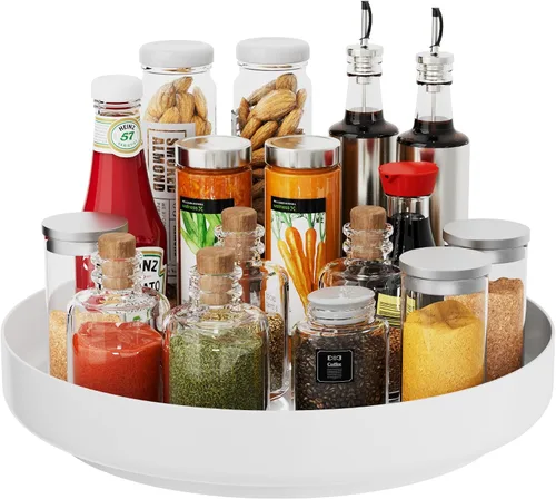 Vista 9 de Organizador Giratorio Ovicar Lazy Susan - Estante Giratorio de Especias de Metal de 11 Pulgadas Lazy Susan para Gabinete Despensa Cocina Encimera