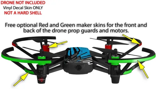 Vista 3 de Skin Wrap 2 Pack para DJI Ryze Tello Drone baja 0040 azul medio Drone No Incluidas