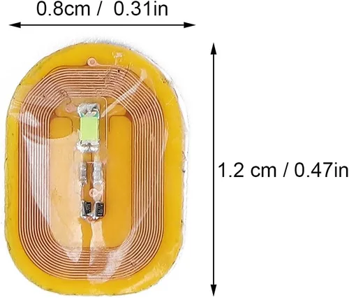 Vista 9 de NFC - Adhesivos para uñas, 7 unidades de calcomanías LED brillantes, material ABS, estilo moderno, color amarillo