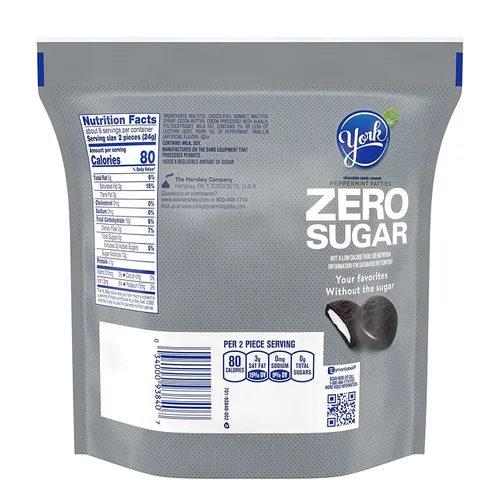 Vista 2 de YORK - Caramelos de chocolate y menta sin azúcar, envueltos individualmente, sin aspartamo, bolsa de 5.1 onzas (paquete de 2) (2)