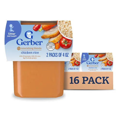 Vista 10 de Gerber Baby Food 2nd Foods, cena, puré de pollo con manzana, tubos de 4 onzas, paquete de 2 (paquete de 8)