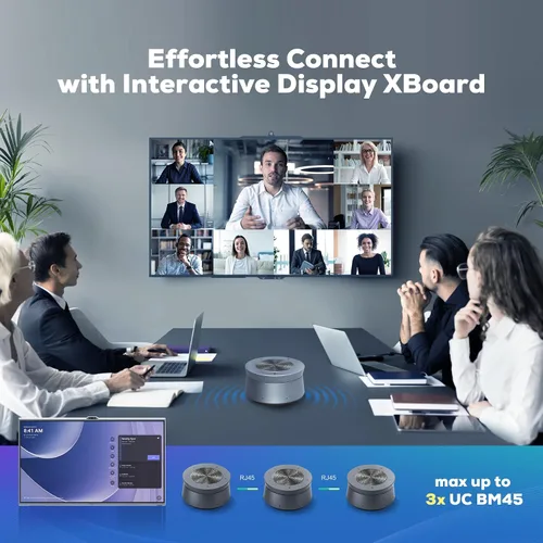 Vista 8 de MAXHUB Altavoz BM45 para conferencias, altavoz de reunión y micrófono para conferencias de audio, matriz de 8 micrófonos 360° de captación de sonido