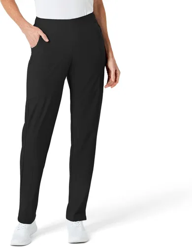 Vista 21 de WonderWink pantalones de cargo de frente plana para mujer Gris carbón jaspeado
