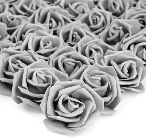Vista 21 de Bright Creations Rosas artificiales sin tallo, flores artificiales negras para manualidades, rosas de espuma suave para arreglos de bricolaje, 200