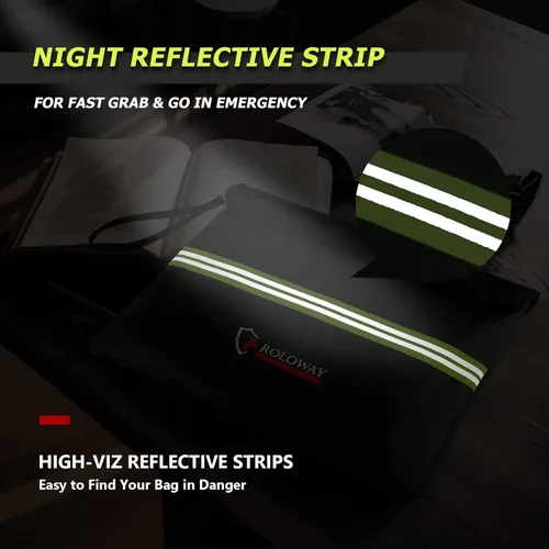 Vista 4 de ROLOWAY Bolsa de documentos ignífuga (14 x 11 pulgadas) con capa de papel de aluminio mejorada de 5200 ℉, bolsa ignífuga para documentos con tira