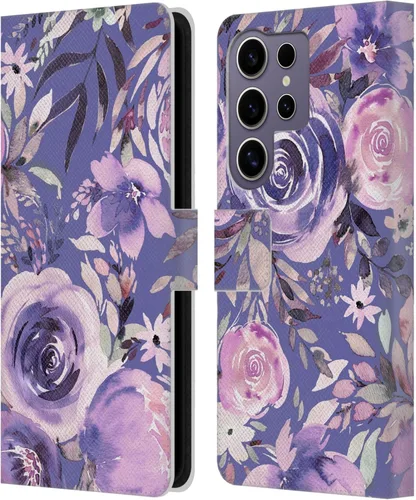 Vista 24 de Head Case Designs Officially Licensed Ninola Abstract Poppies Lilac Floral Leather Wallet Case Compatible with Samsung Galaxy A07 4G