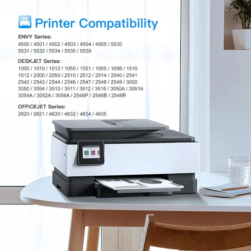 Vista 2 de LxTek Cartucho de tinta remanufacturado de repuesto para cartuchos de tinta HP 61XL 61XL compatible con impresoras Envy 4500 5530 5535 5534, DeskJet