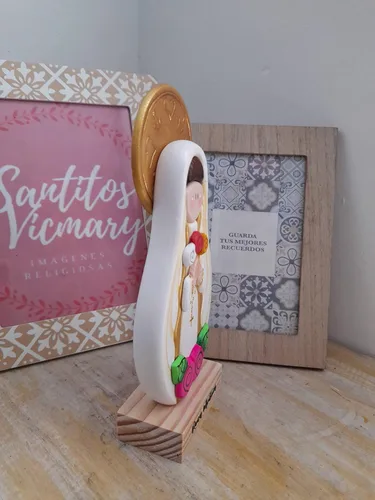 Vista 4 de virgen de Rosa Mistica Estatua, estatuilla milagrosa De la Rosa Mistica.