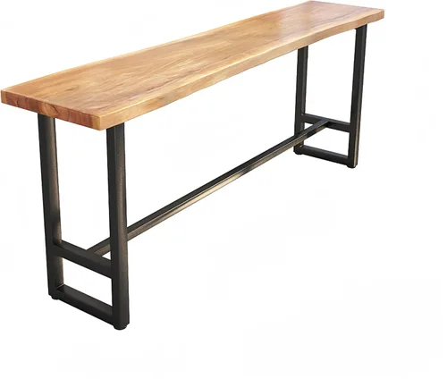 Vista 8 de Mesa de bar de madera maciza, mesa de bistró, mesa alta, mesa de desayuno, mesa de pub, muebles de cocina para sala de estar, comedor, cafetería