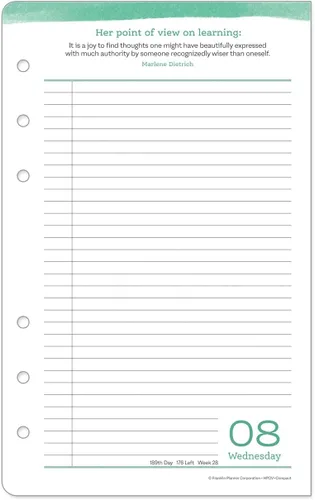 Vista 4 de FranklinCovey - Her Point of View Ring-Bound Planner Refill Two Pages Per Day (Compact, Jul 2026 - Jun 2027)