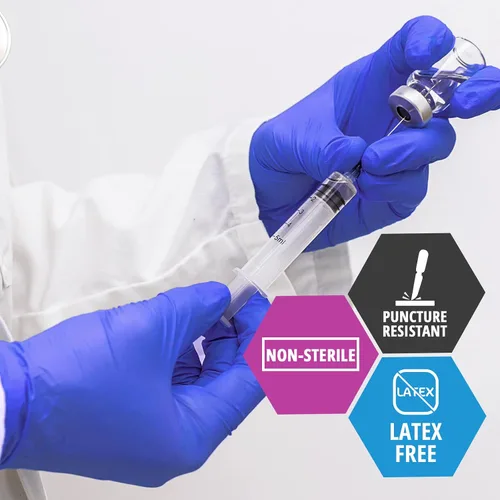 Vista 2 de MED PRIDE Guantes de nitrilo para examen médico, guantes quirúrgicos desechables sin polvo y látex para médicos, enfermeras, hospitales y uso