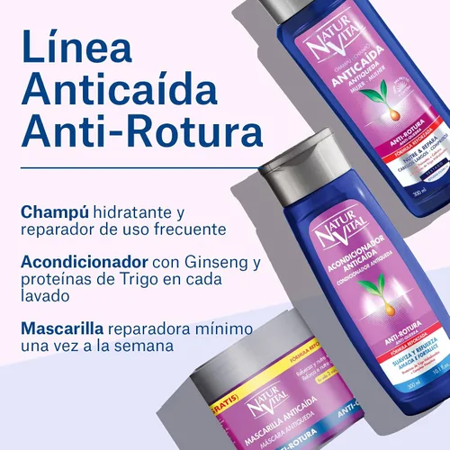Vista 5 de NaturVital Acondicionador de proteínas de trigo hidrolizadas antiroturas unisex para cabello natural SOS, fórmula revitalizante y fortificante