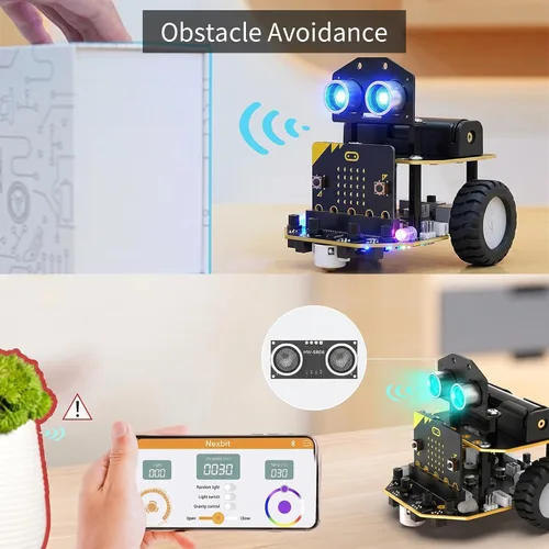 Vista 2 de LewanSoul Microbit - Kit de robot inteligente, programable STEM Coding Car para principiantes y adolescentes mayores de 12 años, juego de ingeniería