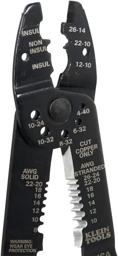 Vista 7 de Klein Tools 1001 Herramienta multiusos, fabricada en EE. UU., pelacables / cortador de alambre / crimpadora para 8-22 AWG, herramienta multiusos